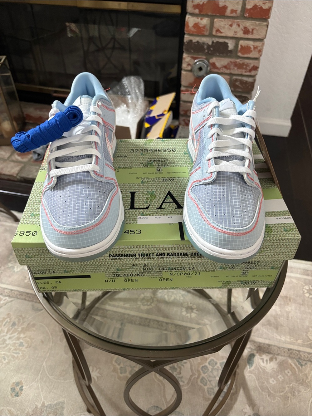 Nike Dunk Low Union Passport Pack Argon DJ9649-400 Men’s 10.5 / Women’s 12 New - Picture 5 of 9